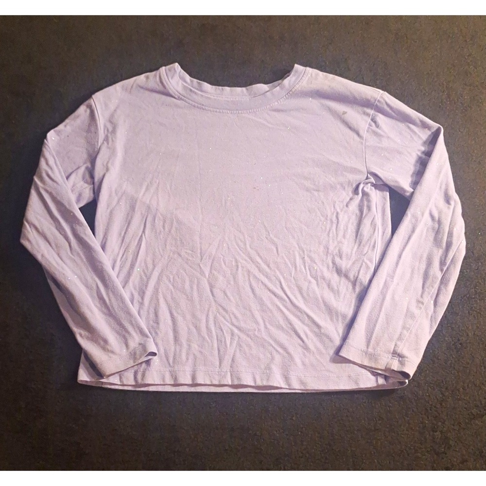 Cat & Jack Girls S (6/7) White Long Sleeve Crew Neck Basic Pullover Tee